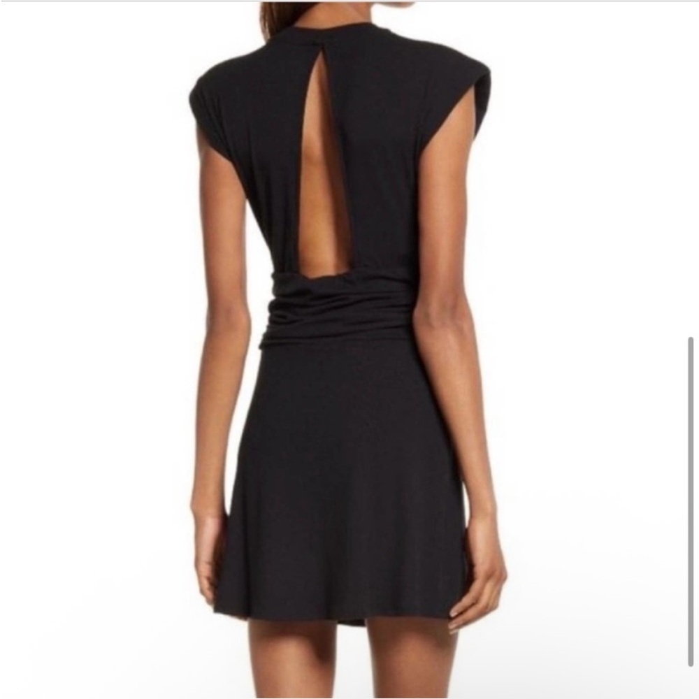 AFRM JAZLYN RUCHED RIBBED OPEN BACK DRESS